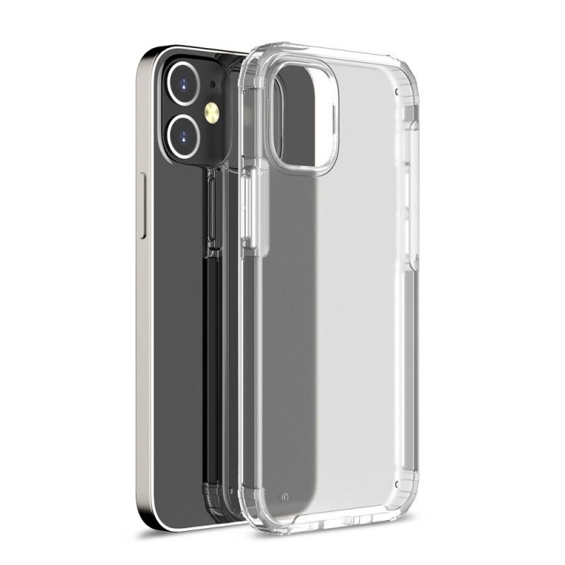 Etui iPhone 12 Pro Max Czerwony Czarny Przezroczysta Matowa Hybryda