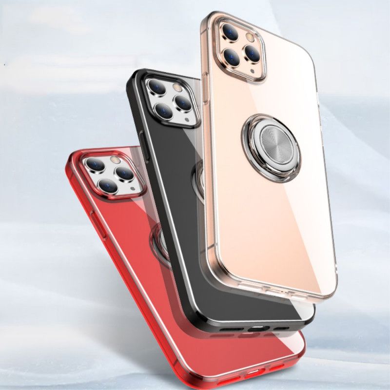 Etui iPhone 12 Pro Max Czerwony Czarny Przezroczysty Z Pierścieniem Nośnym Etui Ochronne