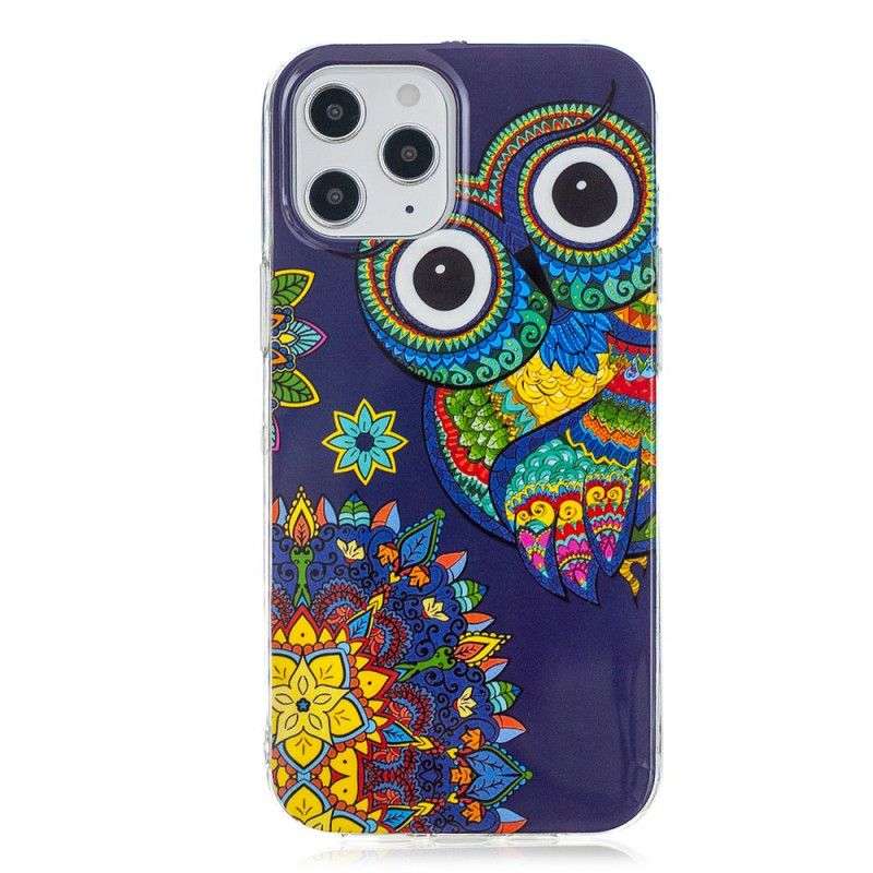 Etui iPhone 12 Pro Max Fluorescencyjna Sowa Mandala