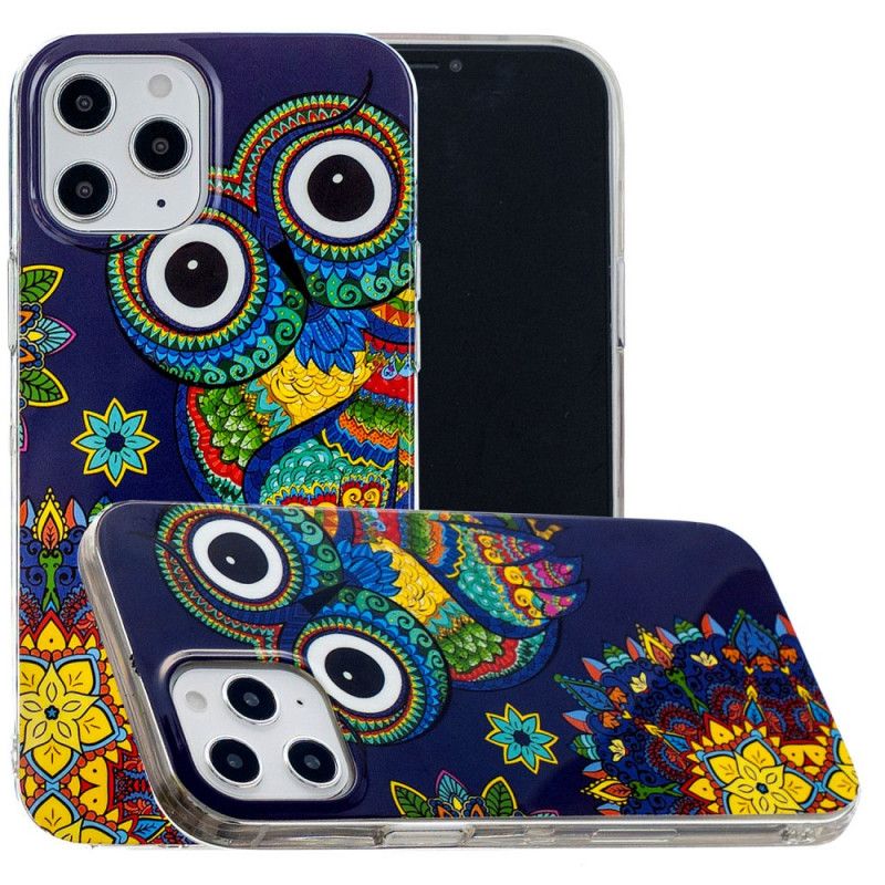 Etui iPhone 12 Pro Max Fluorescencyjna Sowa Mandala