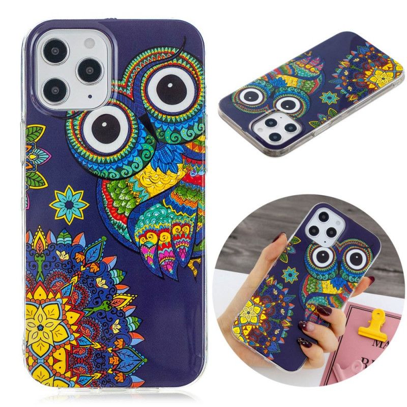 Etui iPhone 12 Pro Max Fluorescencyjna Sowa Mandala