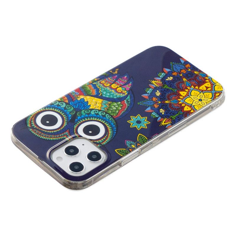 Etui iPhone 12 Pro Max Fluorescencyjna Sowa Mandala