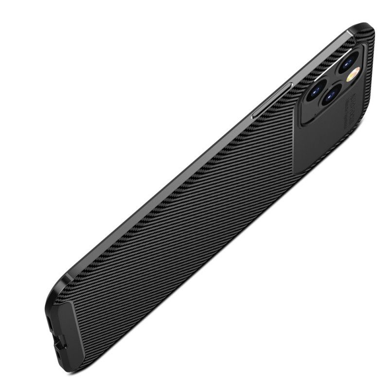 Etui iPhone 12 Pro Max Granatowy Czarny Elastyczna Tekstura Włókna Węglowego Etui Ochronne