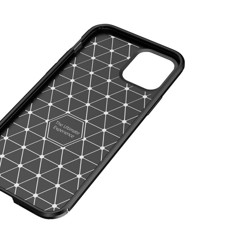 Etui iPhone 12 Pro Max Granatowy Czarny Elastyczna Tekstura Włókna Węglowego Etui Ochronne