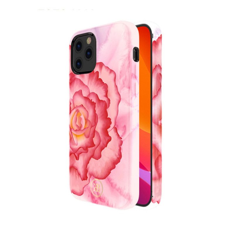 Etui iPhone 12 Pro Max Granatowy Różowy Kwiatowy Luksusowy Kingxbar