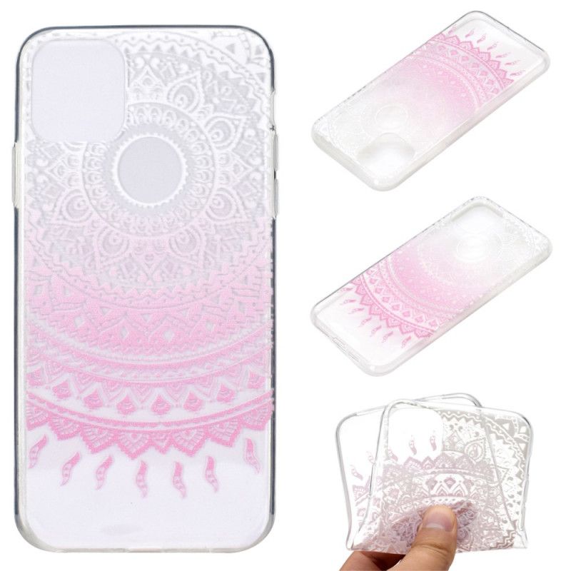 Etui iPhone 12 Pro Max Jasnoniebieski Różowy Przezroczysta Kolorowa Mandala