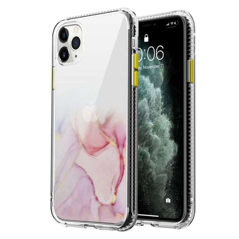 Etui iPhone 12 Pro Max Różowy Czerwony Efekt Hybrydowego Marmuru