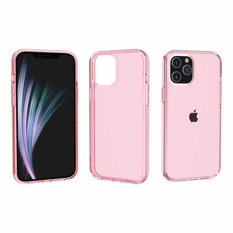 Etui iPhone 12 Pro Max Różowy Szary Kolor Przezroczysty