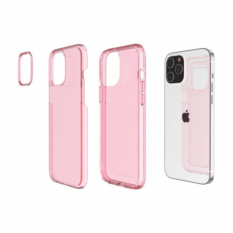 Etui iPhone 12 Pro Max Różowy Szary Kolor Przezroczysty