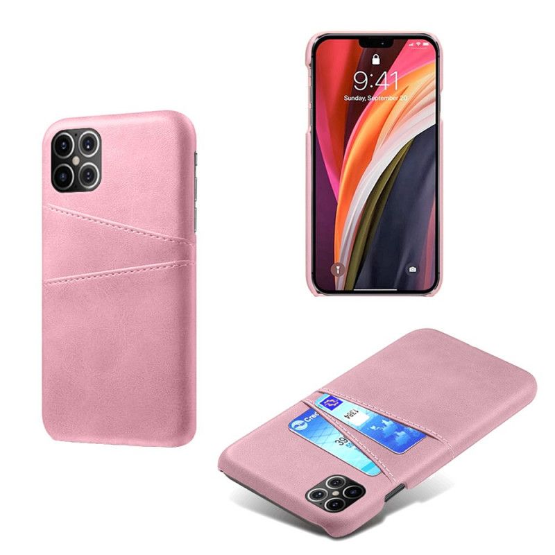 Etui iPhone 12 Pro Max Szary Czarny Podwójny Uchwyt Na Karty Etui Ochronne