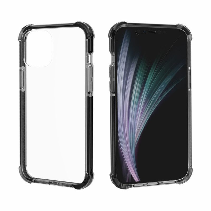 Etui iPhone 12 Pro Max Szary Czarny Przezroczyste Poduszki Powietrzne