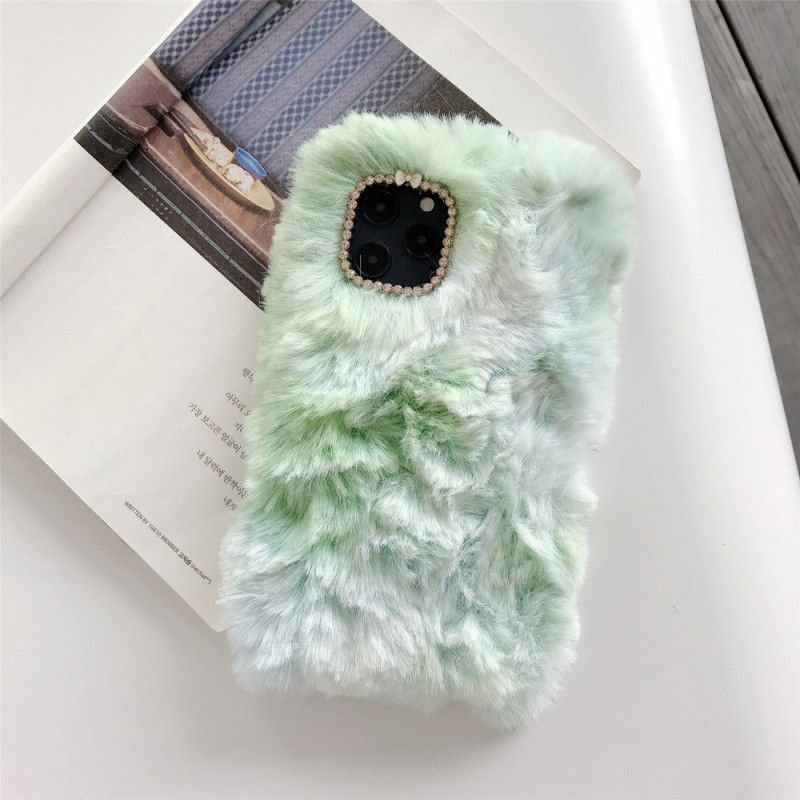 Etui iPhone 12 Pro Max Zielony Różowy Plusz Etui Ochronne