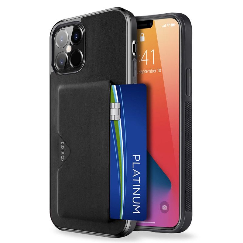 Futerały iPhone 12 Pro Max Czarny Etui na Telefon Etui Na Karty Dux-Ducis