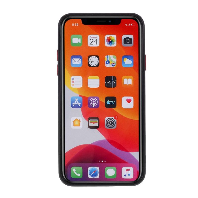 Futerały iPhone 12 Pro Max Czerwony Czarny Elastyczny Silikonowy Guzik