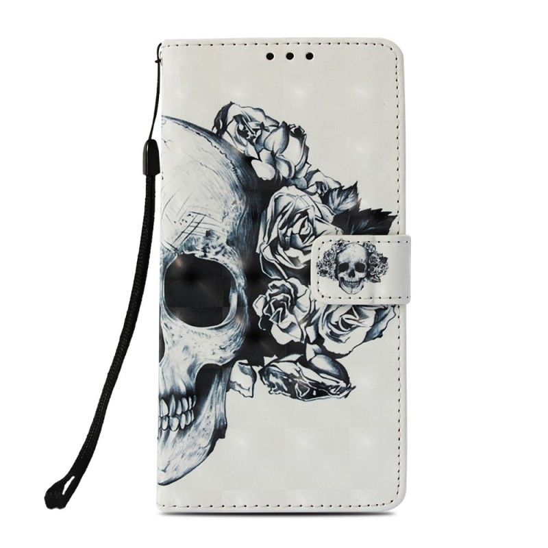 Etui Folio Sony Xperia XZ3 Kwiecista Czaszka