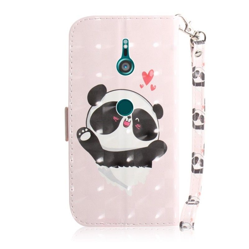 Etui Folio Sony Xperia XZ3 Panda Love Ze Stringami Etui Ochronne