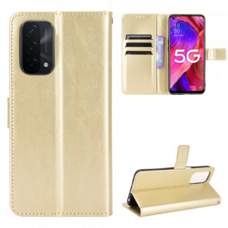 Etui Folio Do Oppo A54 5g / A74 5g Błyszcząca Sztuczna Skóra