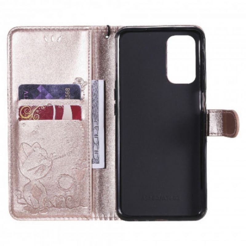 Etui Folio Do Oppo A54 5g / A74 5g Kot I Pszczoła Stringi