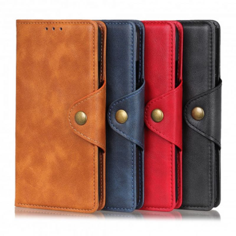 Etui Folio Do Oppo A54 5g / A74 5g Przycisk Ze Sztucznej Skóry