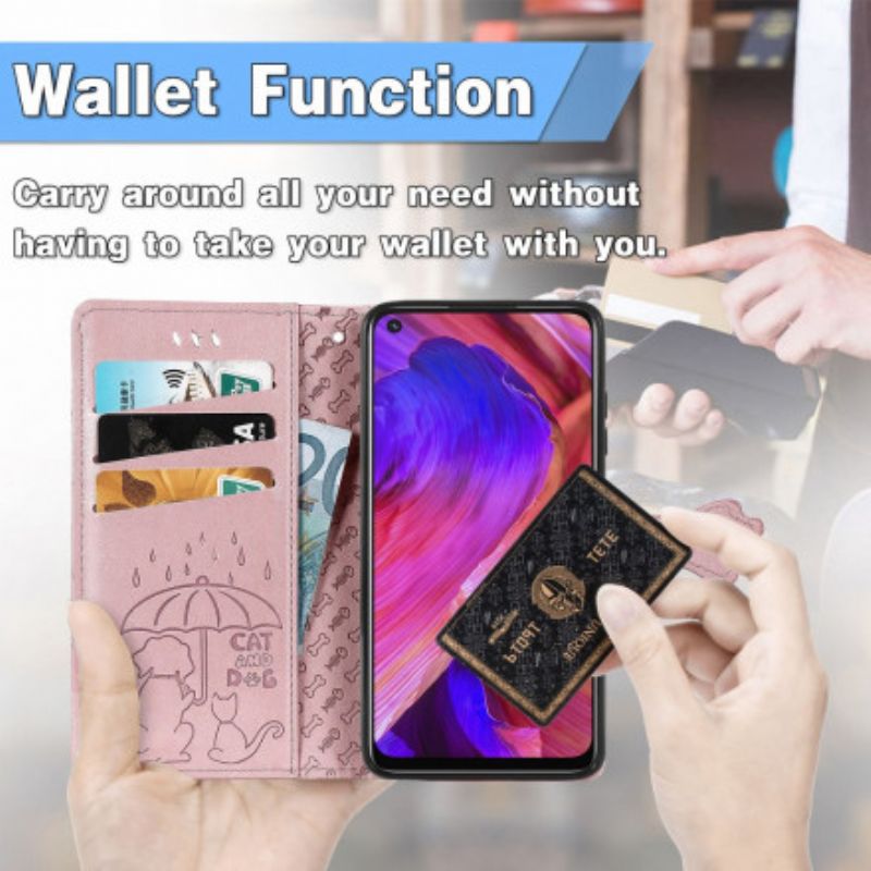 Etui Folio Oppo A54 5g / A74 5g Animowane Zwierzęta Etui Ochronne