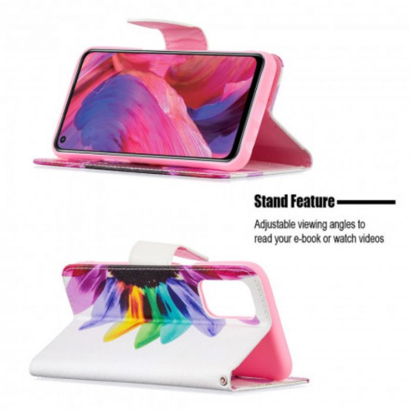 Etui Folio Oppo A54 5g / A74 5g Kwiat Akwarela