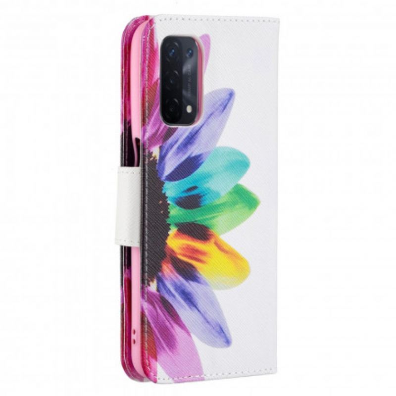 Etui Folio Oppo A54 5g / A74 5g Kwiat Akwarela