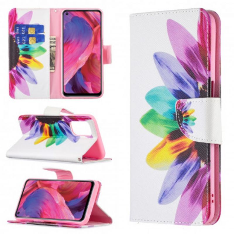 Etui Folio Oppo A54 5g / A74 5g Kwiat Akwarela