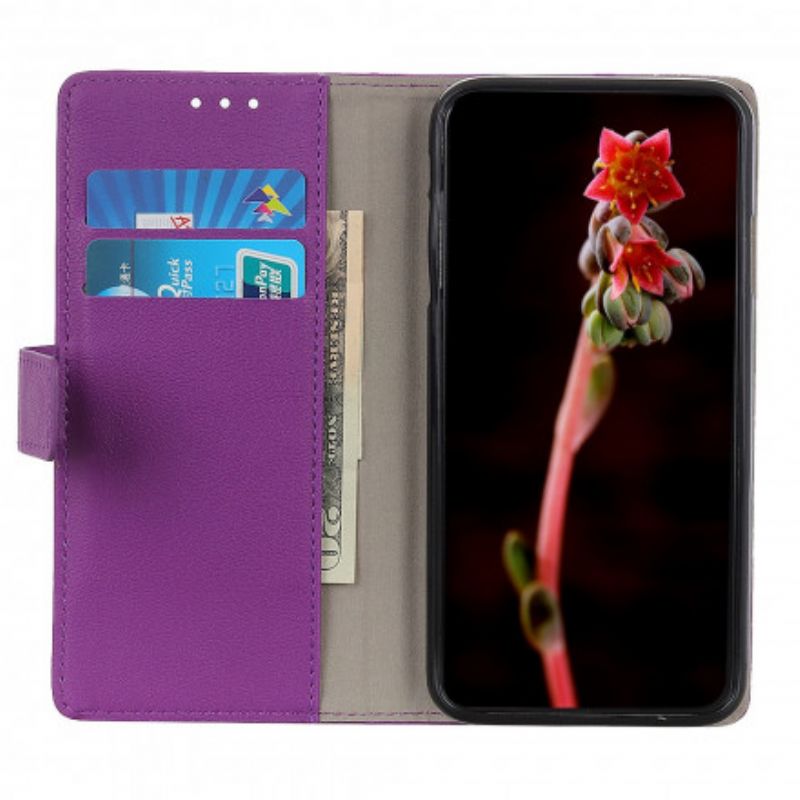 Etui Folio Oppo A54 5g / A74 5g Prosty Efekt Błyszczącej Skóry Etui Ochronne