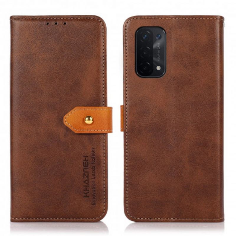 Etui Folio Oppo A54 5g / A74 5g Sztuczna Skóra Z Paskiem Khazneh Etui Ochronne