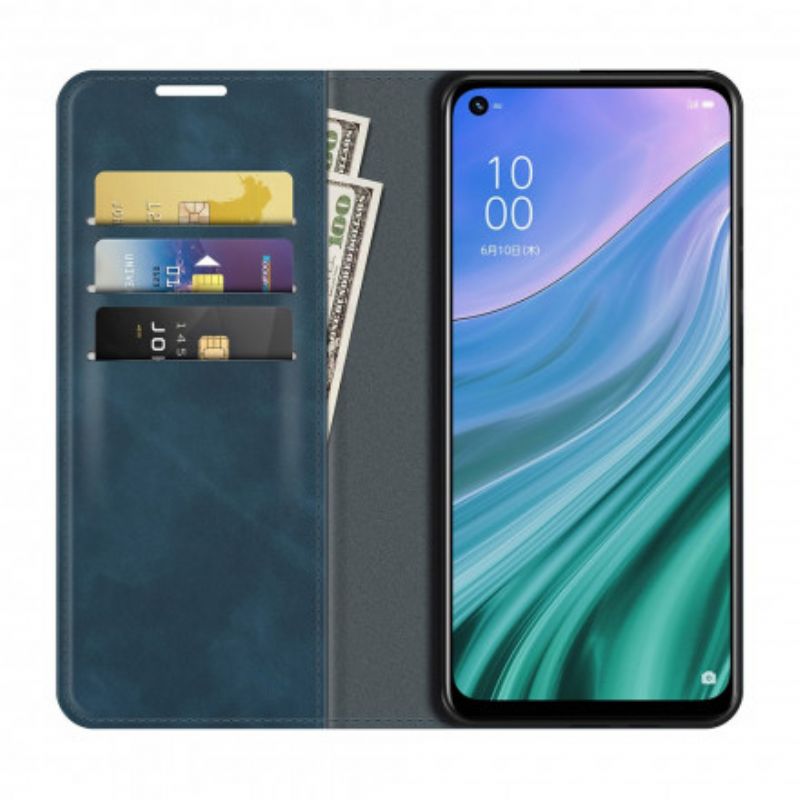 Flip Kotelot Oppo A54 5g / A74 5g Dotyk Skóry Etui Ochronne