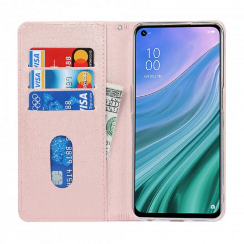 Flip Kotelot Oppo A54 5g / A74 5g Miękki Skórzany Styl Z Paskiem