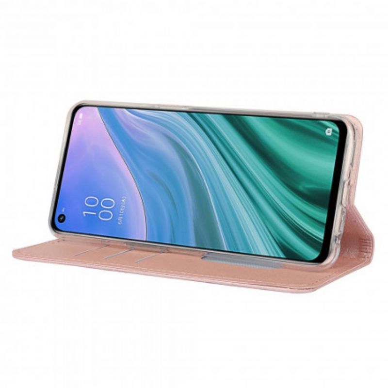 Flip Kotelot Oppo A54 5g / A74 5g Miękki Skórzany Styl Z Paskiem