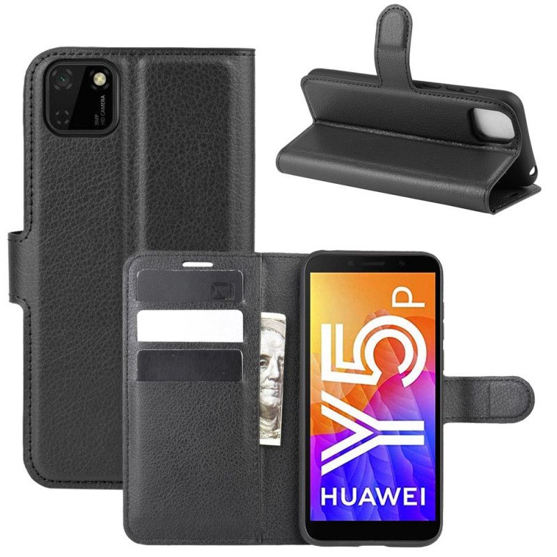 Etui Folio Huawei Y5p Biały Czarny Klasyczny Etui Ochronne