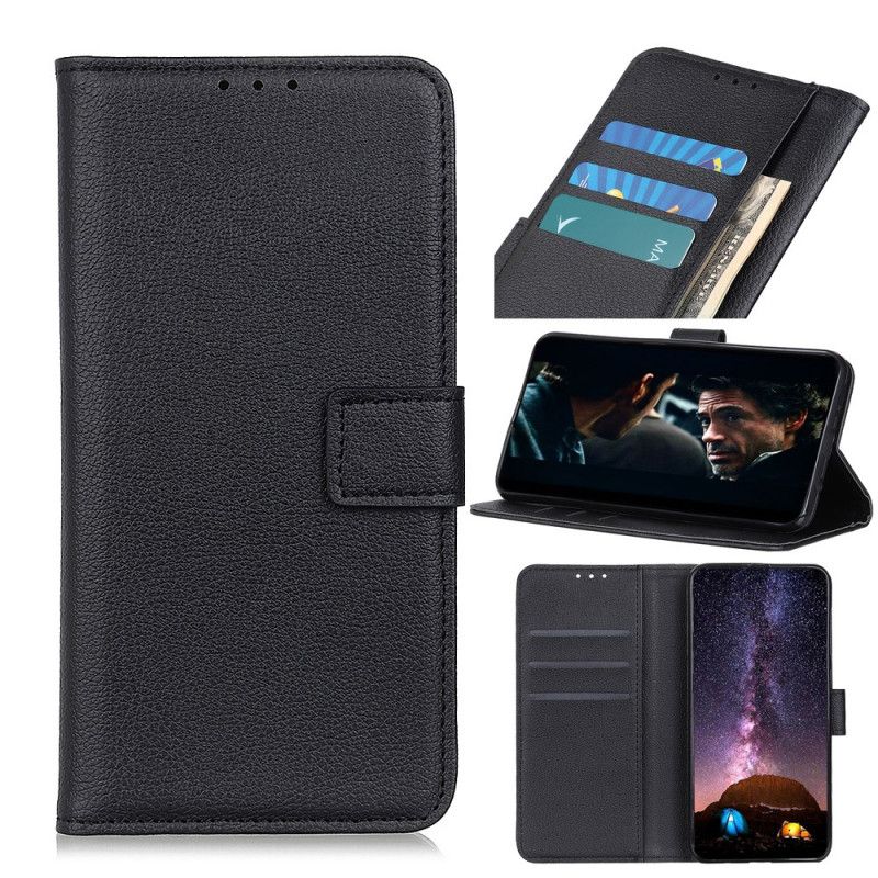 Etui Folio Huawei Y5p Czarny Liczi Teksturowane