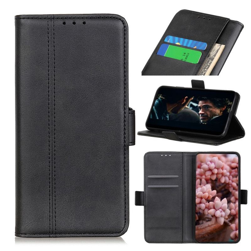 Etui Folio Huawei Y5p Czerwony Czarny Skradzione Szwy Etui Ochronne