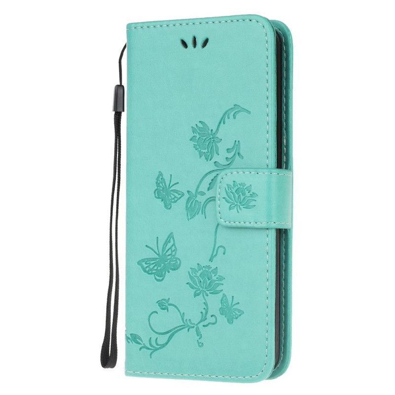 Etui Folio Huawei Y5p Czerwony Szary Motyle Na Wietrze Etui Ochronne