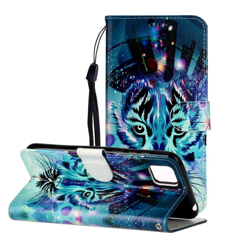 Etui Folio Huawei Y5p Lodowy Tygrys Etui Ochronne