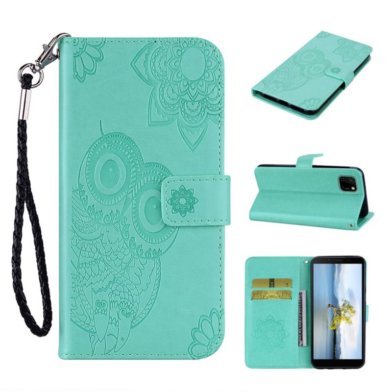 Etui Folio Huawei Y5p Magenta Szary Sowa Mandala I Stringi