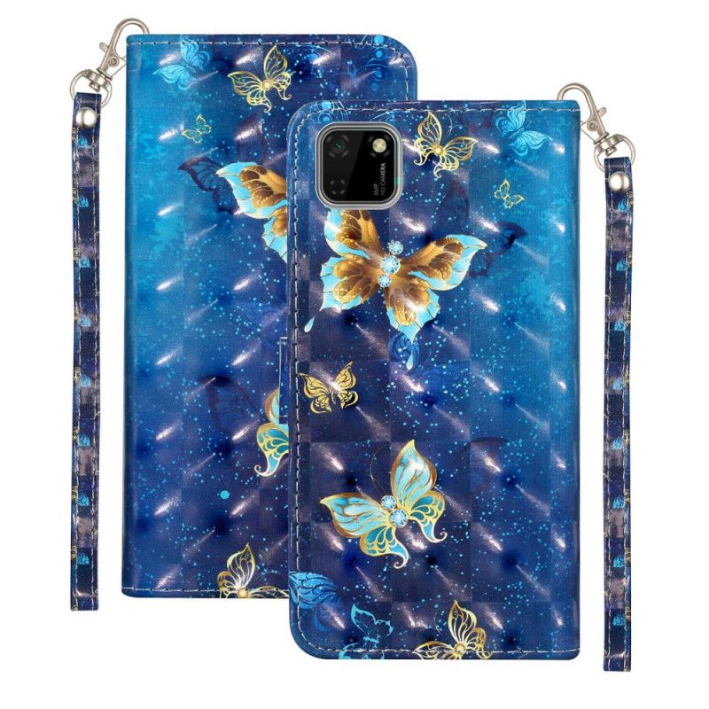 Etui Folio Huawei Y5p Punkty Świetlne Motyla Z Paskiem Etui Ochronne