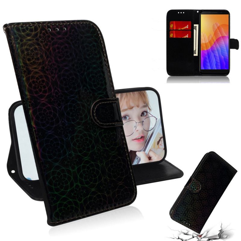 Etui Folio Huawei Y5p Szary Czarny Czysty Kolor