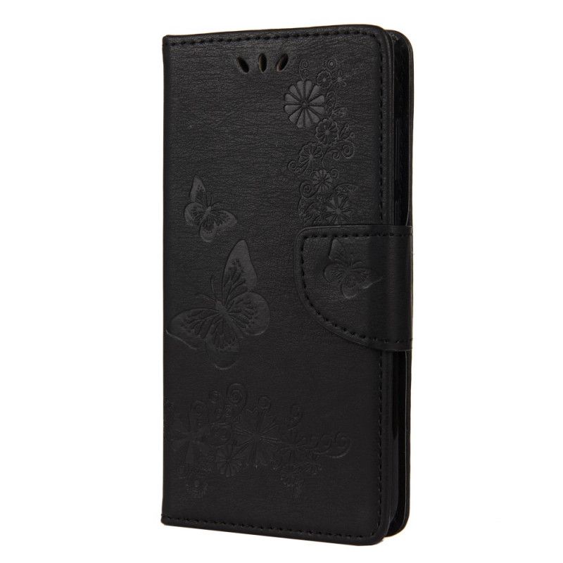 Etui Folio Huawei Y5p Szary Czarny Tylko Motyle Ze Stringami