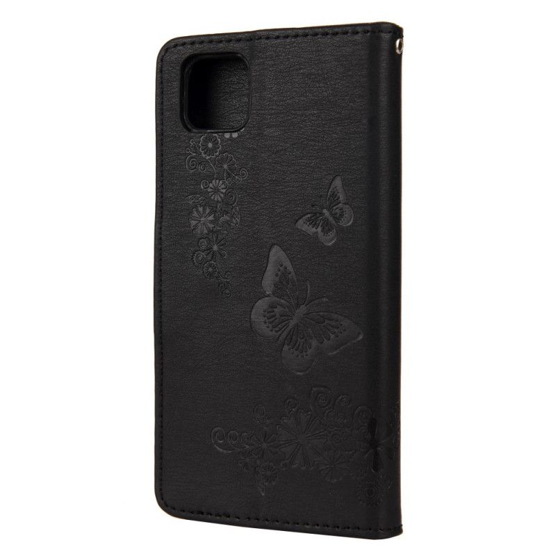 Etui Folio Huawei Y5p Szary Czarny Tylko Motyle Ze Stringami