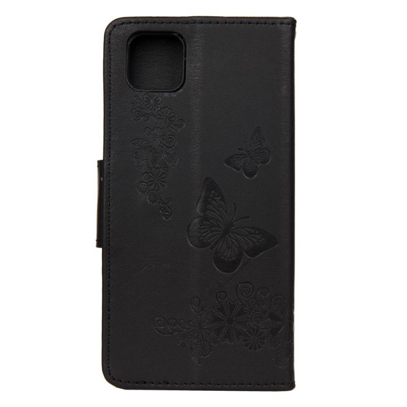 Etui Folio Huawei Y5p Szary Czarny Tylko Motyle Ze Stringami