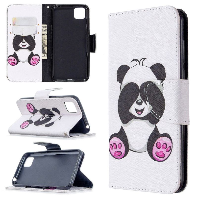 Etui Folio Huawei Y5p Zabawna Panda Etui Ochronne