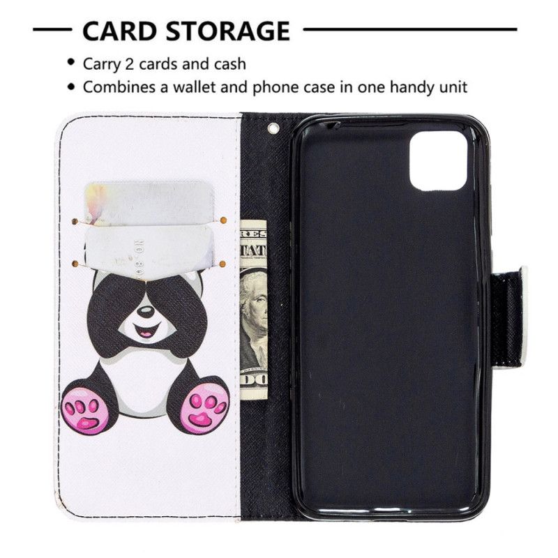 Etui Folio Huawei Y5p Zabawna Panda Etui Ochronne