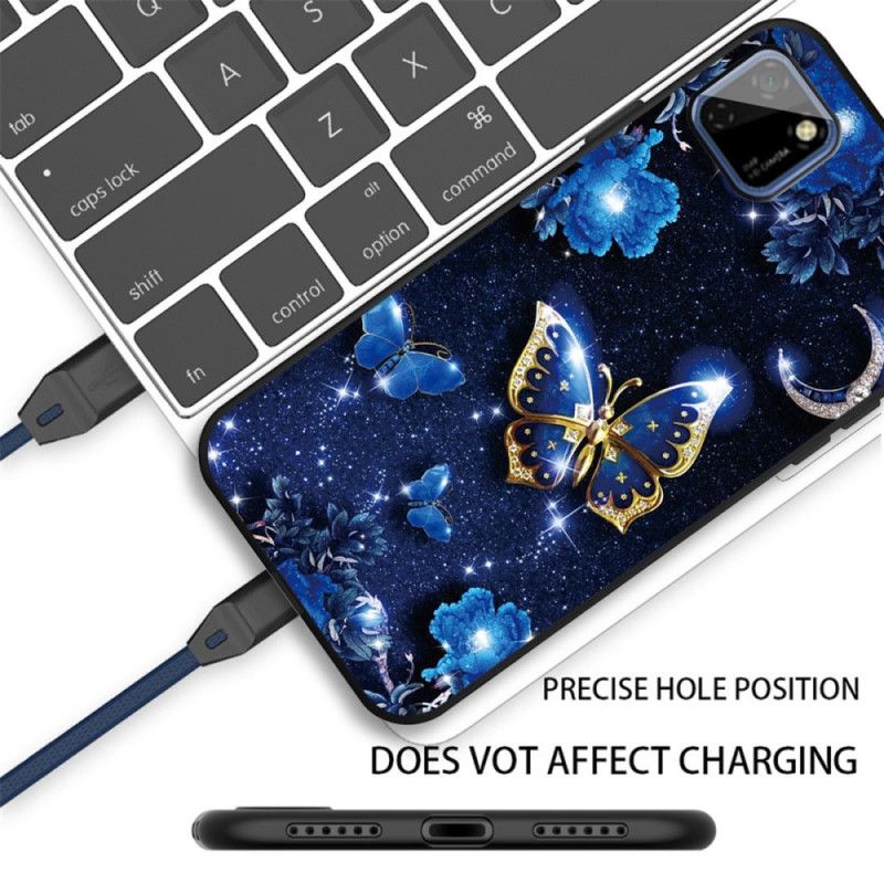 Etui Huawei Y5p Złoty Motyl