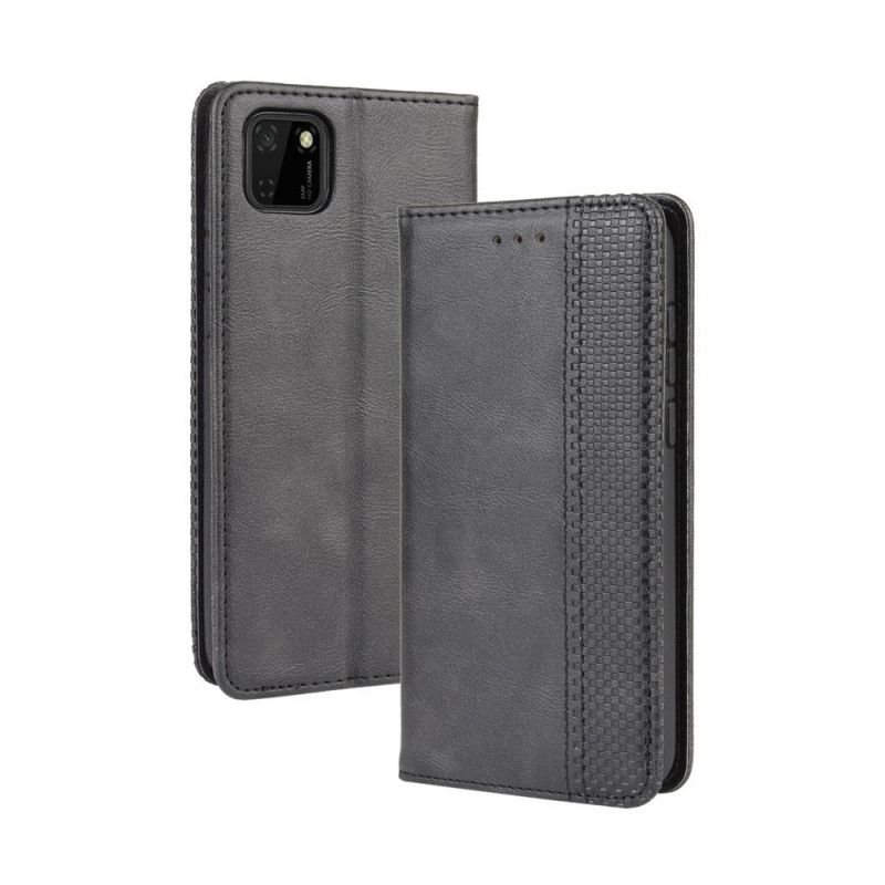 Flip Kotelot Huawei Y5p Czerwony Czarny Stylizowany Efekt Skóry W Stylu Vintage Etui Ochronne