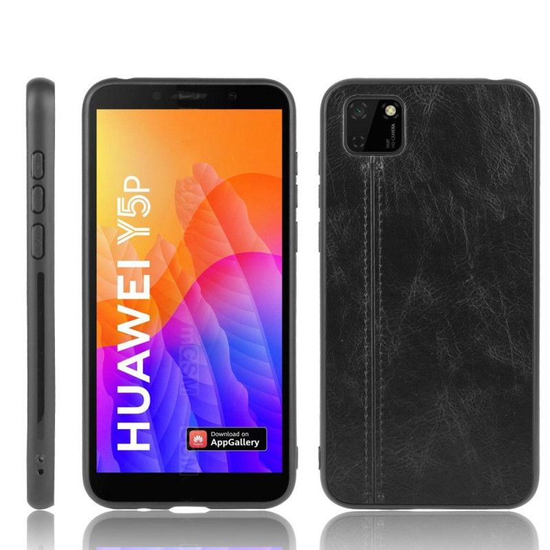 Futerały Huawei Y5p Czerwony Etui na Telefon Szwy W Stylu Skóry