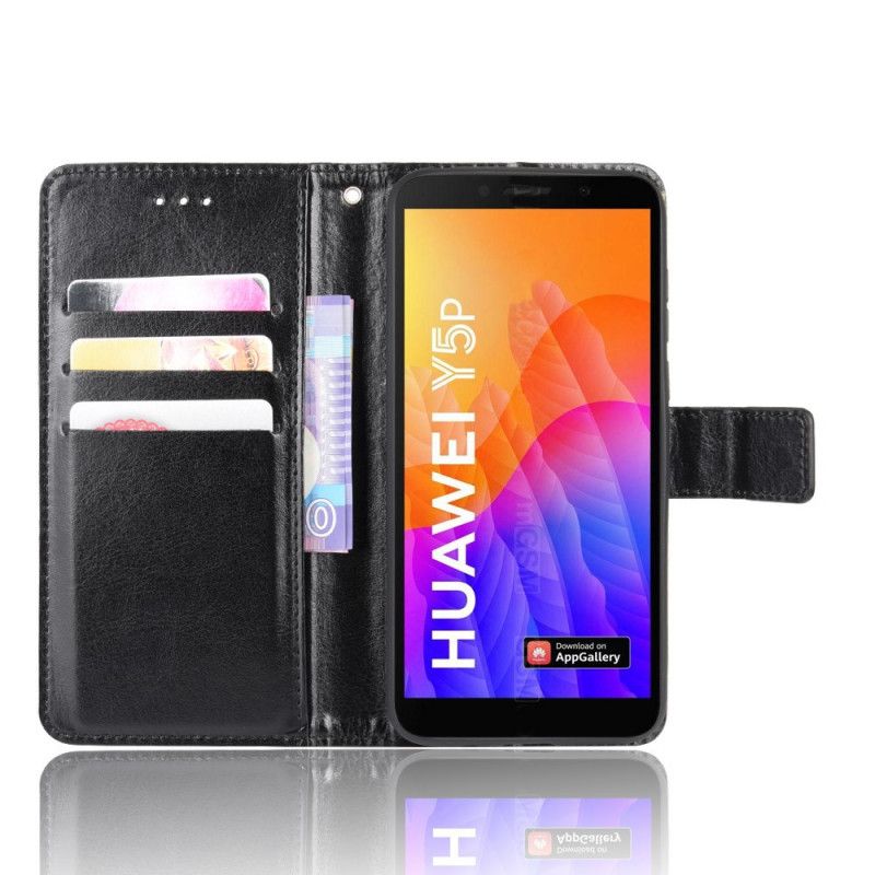 Pokrowce Huawei Y5p Czerwony Czarny Efektowna Sztuczna Skóra