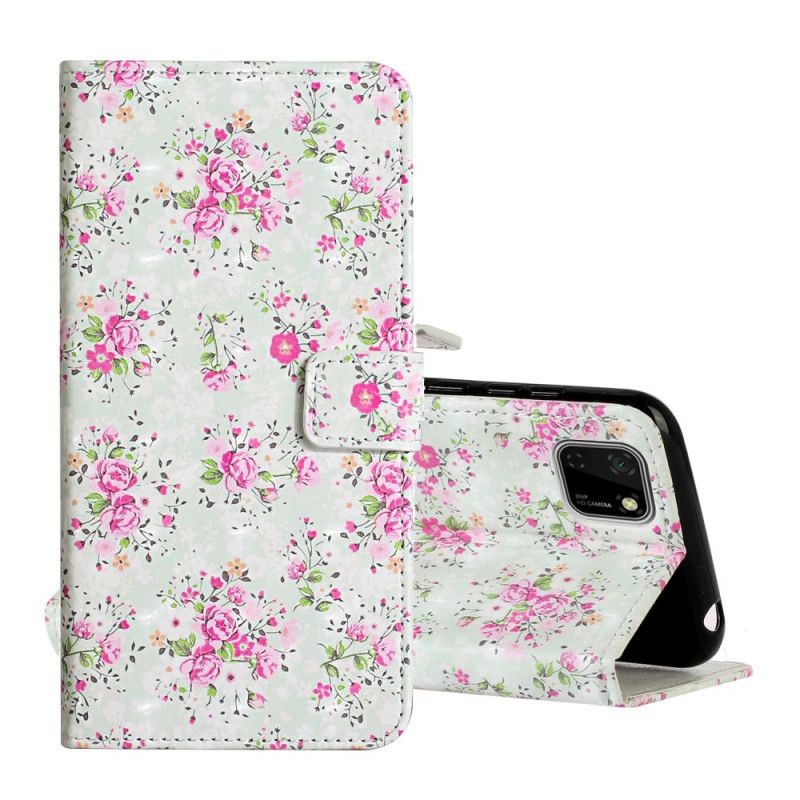 Skórzany Futerał Huawei Y5p Etui na Telefon Liberty Design Flowers